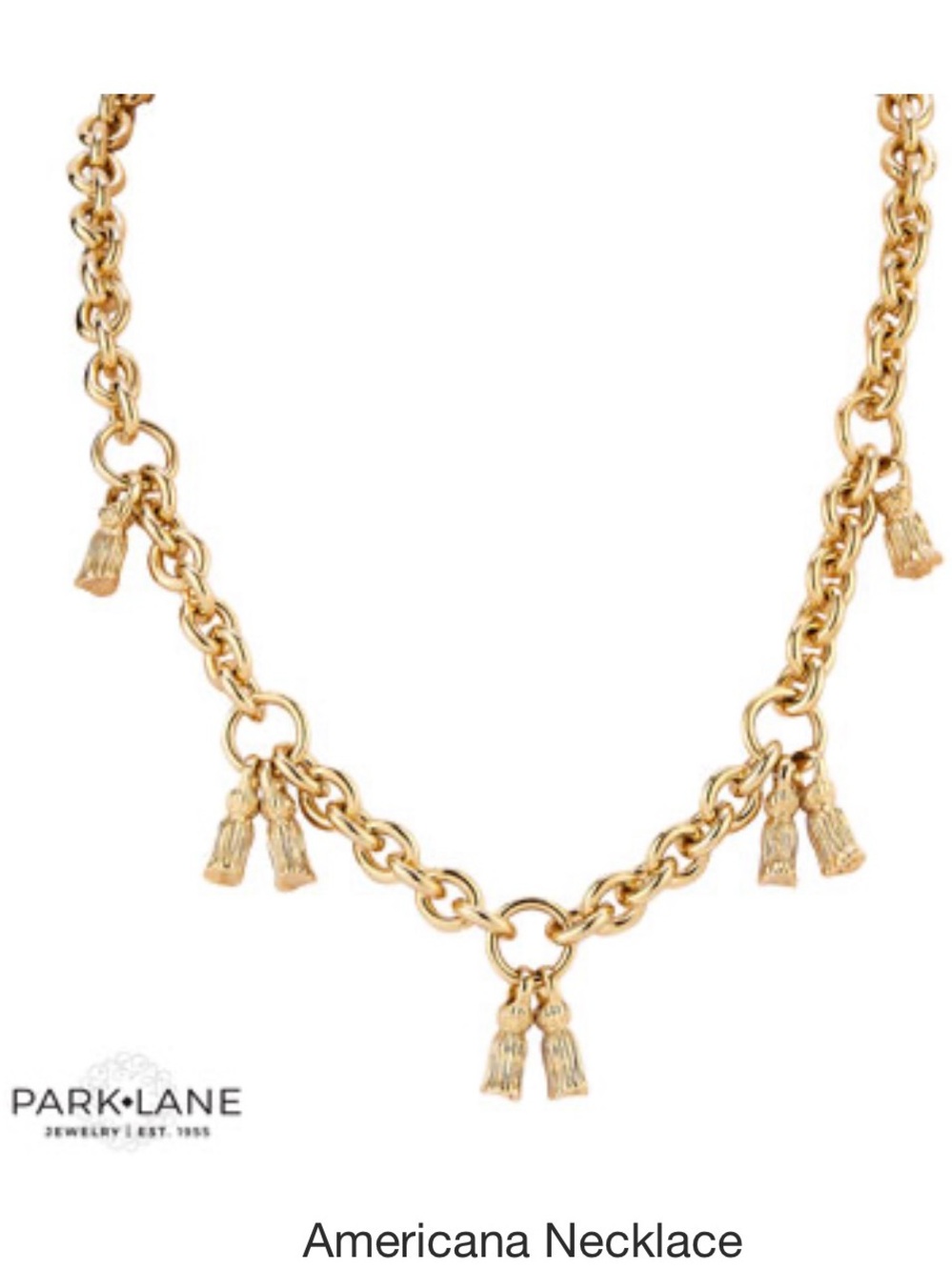 Park Lane Gold Tassel Charm Chain Necklace